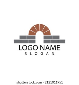 Diseño de ilustraciones vectoriales del logotipo del puente de ladrillo