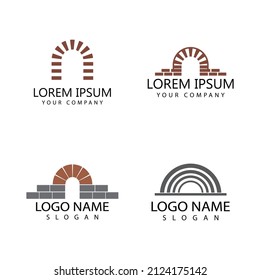 Brick bridge logo vector ilustration design