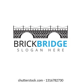 brick bridge vector icon logo design template