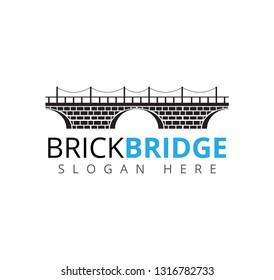 brick bridge vector icon logo design template