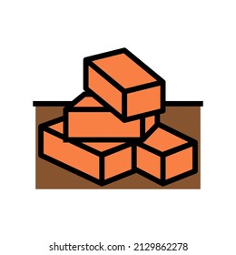 brick for building color icon vector. brick for building sign. isolated symbol illustration