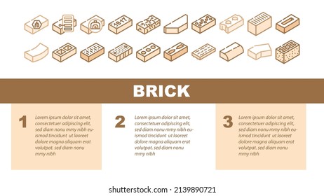 Brick For Building Construction Landing Web Page Header Banner Template Vector. Refractory And Defective Brick, Handmade And Facing Of Building Exterior, Old And Damaged . Cement Silicate Illustration
