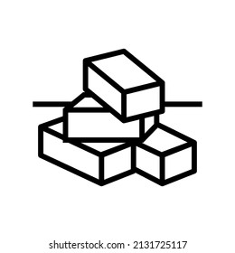 brick for building line icon vector. brick for building sign. isolated contour symbol black illustration