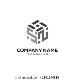 brick building logo design vector, initial letter logo s, n, ns, sn design template