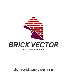 Brick Building logo design vector, Brickwork simple modern logo template, Emblem, Design Concept, Creative Symbol, Icon