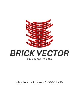 Brick Building logo design vector, Brickwork simple modern logo template, Emblem, Design Concept, Creative Symbol, Icon