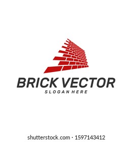 Brick Building logo design vector, Brickwork simple modern logo template, Emblem, Design Concept, Creative Symbol, Icon