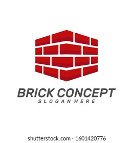 Brick Building logo design vector, Brickwork simple modern logo template, Emblem, Design Concept, Creative Symbol, Icon