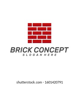 Brick Building logo design vector, Brickwork simple modern logo template, Emblem, Design Concept, Creative Symbol, Icon