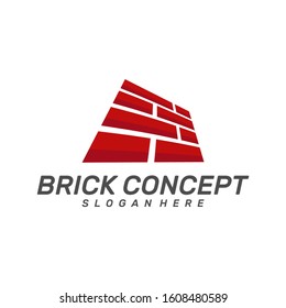 Brick Building logo design vector, Brickwork simple modern logo template, Emblem, Design Concept, Creative Symbol, Icon