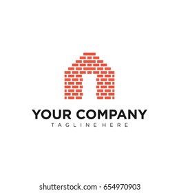 Brick Building Logo Template Design