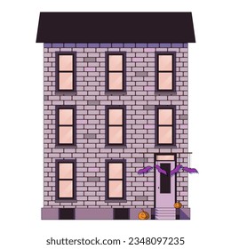 brick building on background illustration, vector illustration