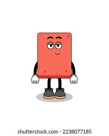 brick cartoon couple with shy pose , character design
