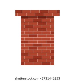 Chimney de tijolo. ícone de fumaça da chaminé de crematório. poluição do ar, aquecimento de inverno, dióxido de carbono, limpeza de lareira. ilustração vetorial