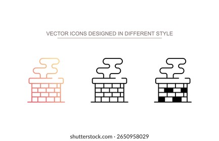 Brick Chimney icon design with white background stock illustration