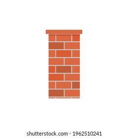 Brick chimney icon on white background. Vector illustration