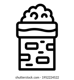 Brick chimney icon. Outline brick chimney vector icon for web design isolated on white background