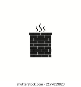 Brick Chimney Smoke Icon Isolated On White Background.vector Illustration