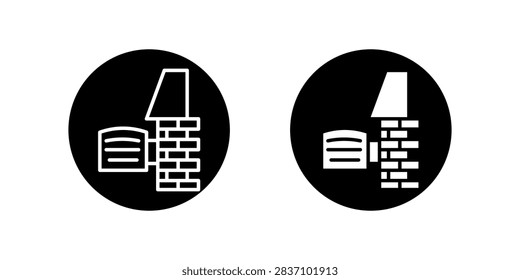 Brick Chimney Wall dual style icon set
