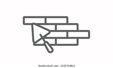 Brick construction or building icon. Vector flat isolated illustration
