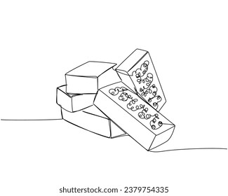 Brick, construction, building walls, building materials one line art. Continuous line drawing of repair, professional, hand, people, concept, support, maintenance.