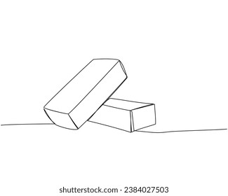 Brick, construction, building walls, building materials one line art. Continuous line drawing of repair, professional, hand, people, concept, support, maintenance.