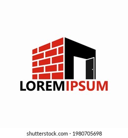 Brick construction logo template design
