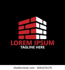Brick construction logo template design