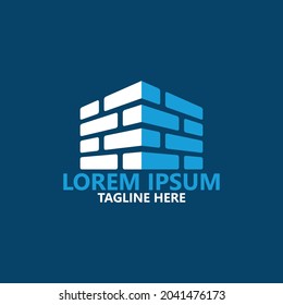 Brick construction logo template design