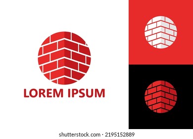 Brick construction logo template design vector