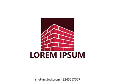 Brick construction logo template design vector