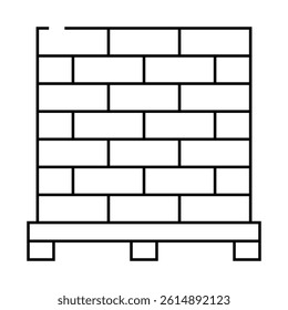brick construction material line icon vector. brick construction material sign. isolated contour symbol black illustration