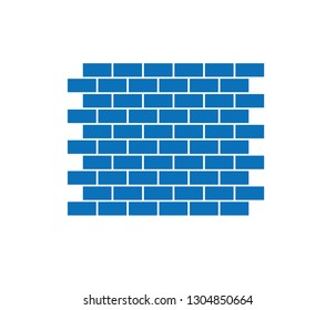 Brick construction wall icon ( blue version )