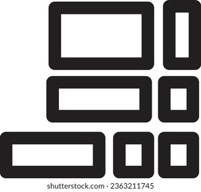 Icono de contorno de pared de construcción de ladrillo