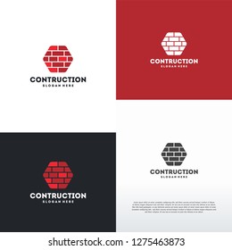 Brick Contruction logo designs concept vector, Brick Work logo symbol icon