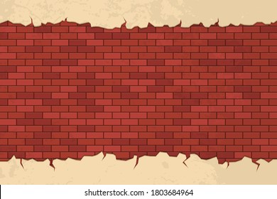 Brick cracks on wall vector design illustration