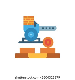 A brick cutting machine icon suitable for construction and masonry projects.