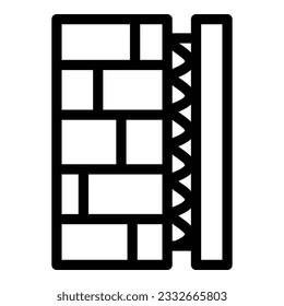 Brick drywall icon outline vector. Painter pile. Wall construction