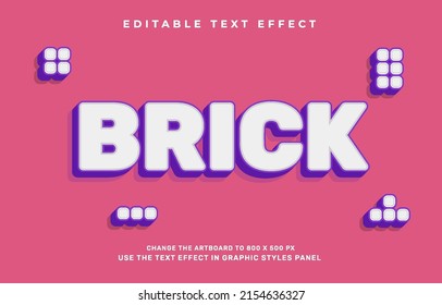 Brick Editable Text Effect Template