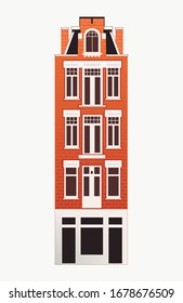 Fachada de ladrillo de una casa en Ámsterdam