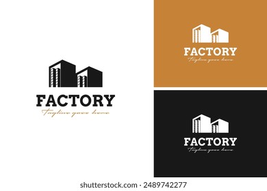 Brick factory logo design vector illustration template idea