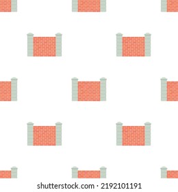 Patrón de la valla de ladrillo textura de fondo transparente repetición de papel tapiz vector geométrico