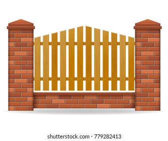 brick fence vector illustration isolated on white background
