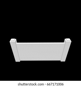 Brick fence.Isolated on black background.Vector illustration.