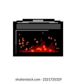 vector retro de arte de píxeles de juego con chimenea de ladrillo. chimenea de ladrillo. ilustración vintage antigua