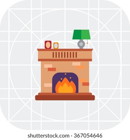Brick fireplace icon