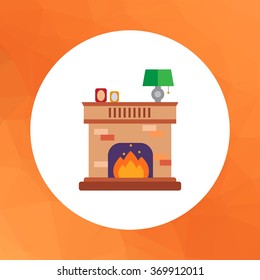 Brick fireplace icon