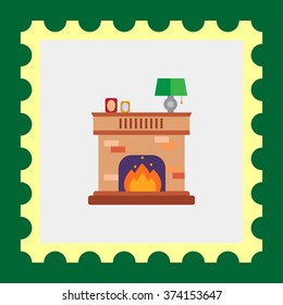 Brick fireplace icon