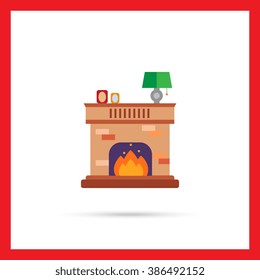 Brick fireplace icon