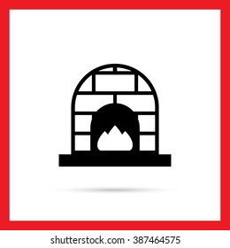 Brick fireplace icon